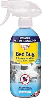 Zero in Bed Bug & Dust Mite Killer | Ready-to-Use Formulation Kills Bed Bugs, Dust Mites and The Germs They Carry. Water-Based | Child & Pet Safe Bug Killer Spray - 500 ml (Pack of 1)
