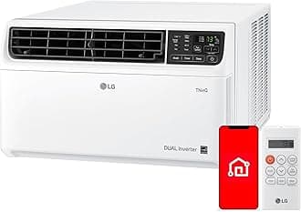 LG 6000 BTU Window Air Conditioner Energy Saving Dual Inverter, Remote Control, WiFi, LG ThinQ, Alexa, Hey Google Enabled Washable Filer Ultra-Quiet Cools Small Room up to 250 Sq.Ft White LW6023IVSM