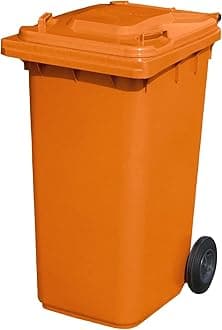 Orange 240 ltr Wheelie Bin - Standard Size Household Wheelie Bin (For Many Councils) - Tough & Durable - For All Your Outdoor Rubbish & Recycling - EN840 Certified & Tested