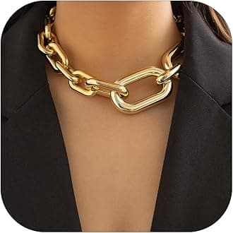 Chunky Gold Necklace Statement Necklaces Stack Dainty Gold Chain Necklace Women Layered Charm Necklace for Women Vintage Thick Necklace for Women Trendy Jewelry Gifts for Women