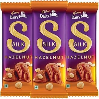 Cadbury Dairy Milk Silk Hazelnut Chocolate Bars, 134 g (Pack of 3)