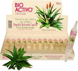 Bioactive Aloe Vera Capilar Cell Extract Ampoules 12 Pack – 0.61 oz Each, Intensive Hair Repair and Hydration Treatment