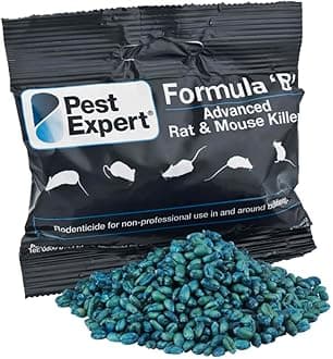Pest Expert Formula ‘B+’ Advanced Rat & Mouse Killer Poison 900g (15 x 60g) Strongest Single Feed Brodifacoum, Fast Acting Poisoning Control