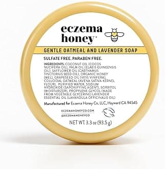 ECZEMA HONEY Gentle Oatmeal and Lavender Soap - Natural Eczema Body Wash - Daily Gentle Soap for Dry, Itchy, Sensitive, & Irritable Skin (3.3 Oz)