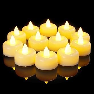 Amagic Flameless LED Tea Lights Battery Operated Electric Artificial Tea Lights for Votive Candles Halloween Christmas Home Decoration Wedding Table Decoration (Pack of 50)