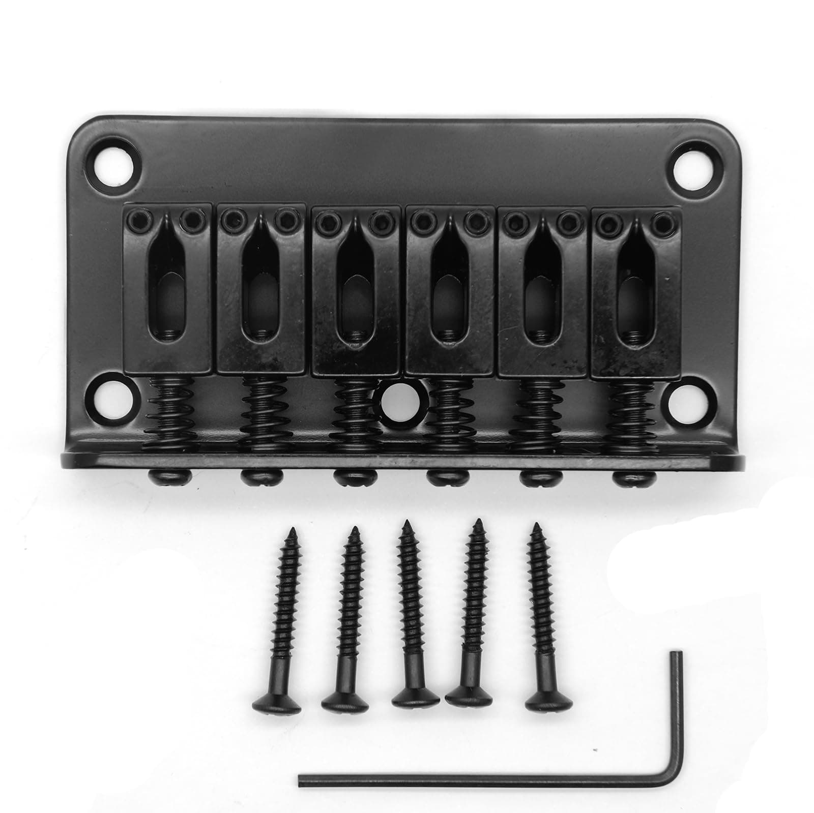 78mm Fixed Hardtail Bridge for 6 String Fender Strat Tele Electric Guitar (Black)