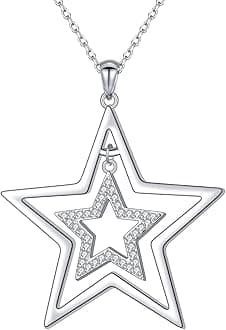 925 Sterling Silver Long Chain Sweater Large Necklace for Women Statement Pendant Fringe Necklaces Jewelry