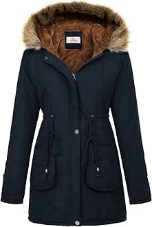 Women's Winter Coats Fleece Parkas Anoraks Hooded Military Jacket Coats