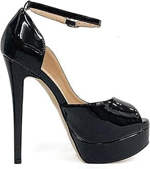 Women's Elegant Stiletto Platform Platform Heels Sandals Shoes Sexy Stiletto Heel Round Toe Open Toe Evening Party Luxury Fashion Ankle Strap 45-CHC-19