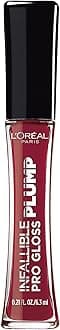 Infallible Pro Gloss Plump Lip Gloss with Hyaluronic Acid, Long Lasting Plumping Shine, Lips Look Instantly Fuller and More Plump, Ruby Sheen, 0.21 fl. oz.