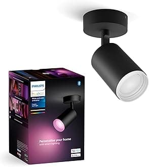 White & Color Ambiance Fugato Spot 1 flg Black 1x350lm, Dimmable, 16 Million Colors, App Controllable, Compatible with Amazon Alexa (Echo, Echo Dot)