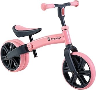 Yvolution Y Velo Junior Toddler Balance Bike | 9 Inch Wheel No-Pedal Training Bike for Kids Age 18 Months to 4 Years(Pink)