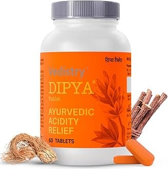 - Dipya Acidity Relief Tablet | Clinically Proven to Give 100% Relief from Acidity & GERD in 60 Days | Ayurvedic Solution for Chronic Acidity, Heartburn, Bloating & Acid Reflux - 60 Tablets (Pack of 1)