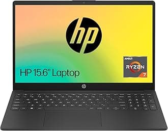 HP 15.6" Laptop, AMD Ryzen 7-7730U Processor, 8 GB RAM, 512 GB SSD, AMD Radeon Graphics, FHD Display, Up to 10hrs battery, Win 11, Dual Speakers, Jet Black, 15s-fq5021sa
