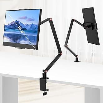 Tablet Stand Holder for ipad,Portable Monitor Stand Holder 15.6''Max,Desk Mount with 360°Rotate Base,Fits for 4.7-12.9" Max Phone,Kindle,Fire HD,Nintendo Switch