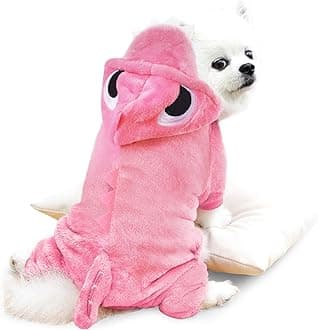 Idepet Dinosaur Dog Costume Clothes for Small Dogs Pet Halloween Costume Puppy Clothing Cats Outfits Funny Apperal(Pink,M)