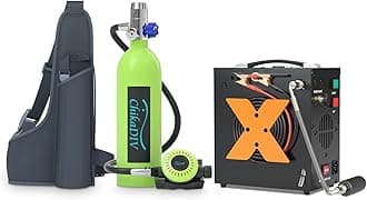 1L Mini Scuba Tank with 15 Minutes Mini Diving Tank with Pump Portable Oxygen Tank for Diving Underwater Tank Diving Package Diving Gear Snorkeling Equipment