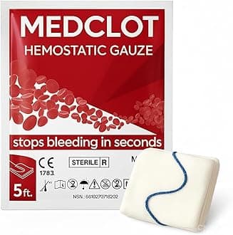 clotting Gauze Z-Fold – Quick Clotting Hemostatic Dressing Stops Bleeding Fast –Hemostatic Gauze – Sterile Vacuum-Sealed First-Aid Essential for Outdoor, Hiking&Camping – 12/2029 expire 5ft