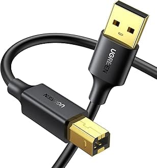 UGREEN USB 2.0 Printer Cable 2M A-Male to B-Male Cord USB A to B Cable High Speed Scanner Cord Compatible with Hp, Cannon, Brother, Samsung, Dell, Lexmark, Xerox,Piano, Dac and More