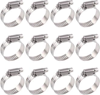 Glarks 20pcs Stainless Steel 304 Adjustable 21-38mm Assorted Worm Gear Hose Clamps Kit for Water Pipe, Plumbing, Automotive and Mechanical Application(21-38mm)