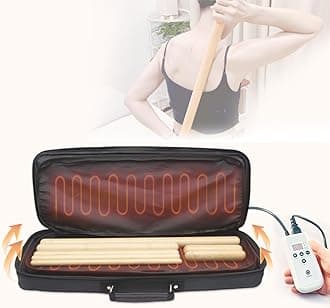 Portable Massage Stone Warmer with Car Adaptor Electric Spa Bamboo Massage Sticks Set Hot Bamboo Massage Set - Hot Massage Stone Warmer Double-Sided Heating-Temp Controller - Bigger Heater