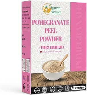 Herbs Botanica Pomegranate Peel Powder 100% Pure & Natural Pomegranate Powder for Herbal Tea, Skincare & DIY Beauty Finely Ground, Additive-Free, Resealable Pack 150g