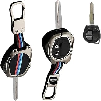 CCE Premium Metal Key Cover Compatible for Swift,Ertiga,Wagonr,Swift Dzire,Alto,Fronx,S Presso,Ignis,Baleno,Vitara,Brezza,Celerio,Ciaz,Sx4 (2 Button Cover)