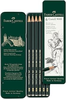 Castell 9000 Art Set Pencil (Pack of 6), Green