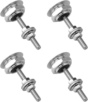 4PCS Universal Vehicle Hood Pins, Quick Release License Plate Lock Clip, Push Button Bonnet Kit, Aluminum Alloy Quick Latch Lock for Auto Bumper, Diameter 1.18 inch Fits Most Cars (Silver)