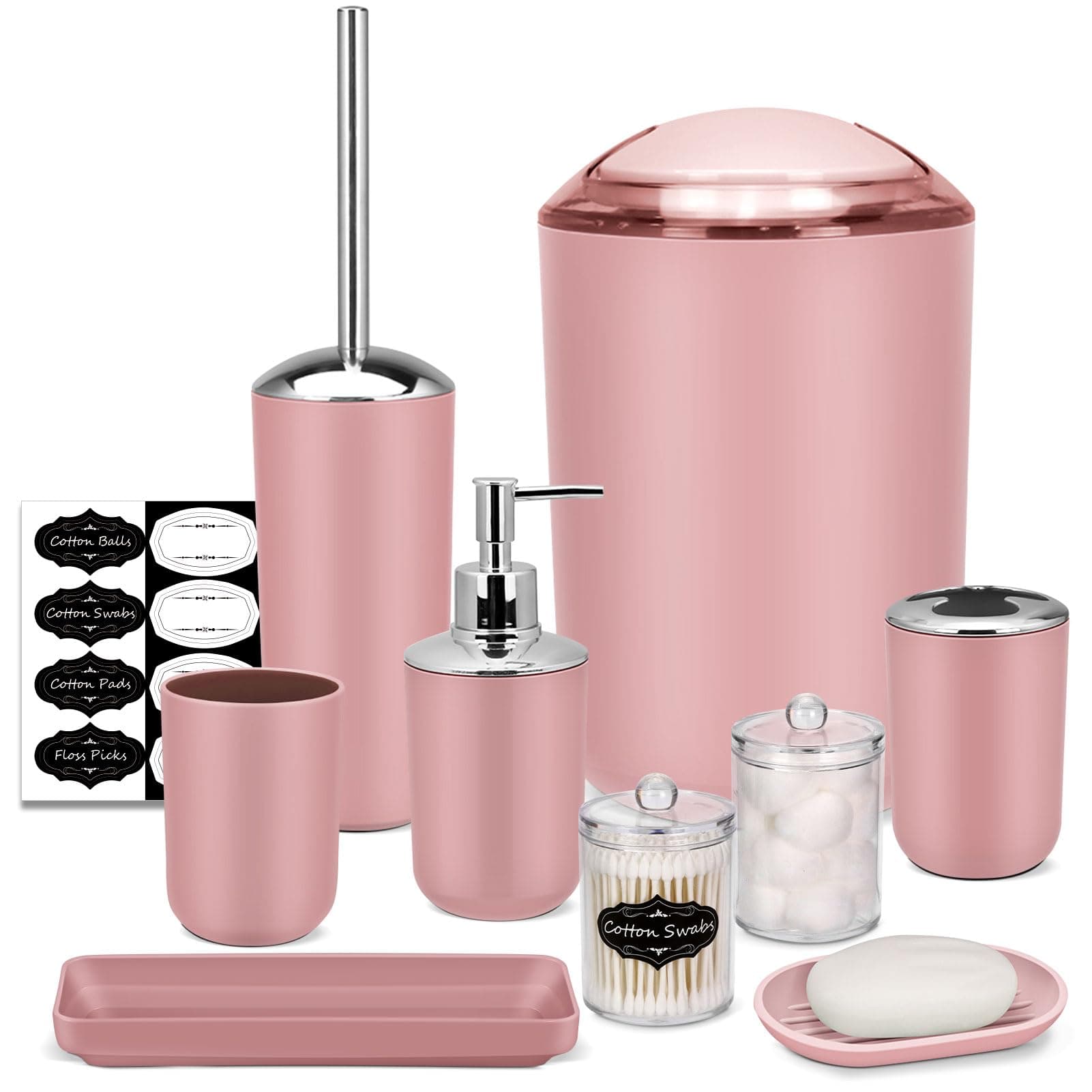 10PCS Pink Bathroom Accessories Set
