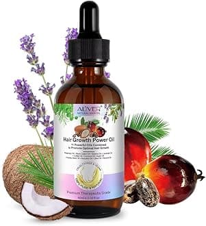 NIKITA.VIVI Hair Growth Power Oil 60ml, 100% Organic Cold Pressed Hair Growth Oil With Rosemary Castor Batana Coconut Lavender Coffee Argan Parsley Seed Avocado Olive & Almond Oils, Strengthen Hairs