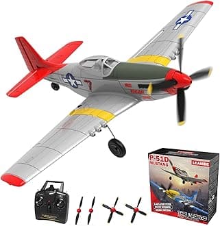 LEAMBE 4 Channel RC Plane, Ready to Fly Aerobatic Aircraft, Easy Control for Beginners, P51 Mustang RC Airplane Best Gift for Adults