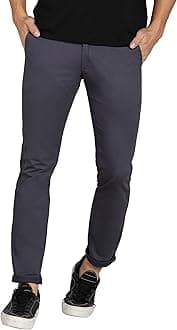Urbano FashionMen's Cotton Slim Fit Casual Chinos Trousers Stretch