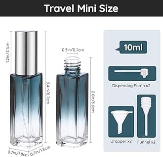 10pcs Perfume Travel Refillable, 10ML Glass Spray Bottles Perfume Atomizer, Mini Travel Size Dispenser Bottle Set Atomizer Sprayer for Cologne Toiletries Cosmetic Container Spray Bottle