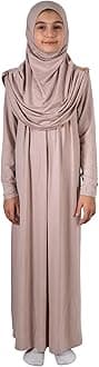 ihvan online Muslim Dress for Girls, Long Sleeve One-Piece Islamic Prayer Dress, Hijab for Kids, Girls Abaya, Islamic Gifts