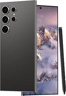 Unlocked Cell Phones C24 Ultra Smartphone Android 13 Phones 8GB+256GB/6.8" HD Screen/Dual SIM/108MP+48MP Camera/6800 mAh/Built-in Pen (Black)