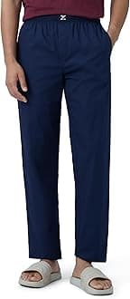 - Men Combed Cotton Pyjama, Relaxed Fit, Solid, Pack of 1, XYPYJM48XXL, Midnight Blue, XXL