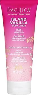 Body Scrub - Sugar Island Vanilla Full Body Wash – Exfoliating & Moisturizing w/Rosehip Oil - Coconut & Vanilla Scented - Clean Beauty Vegan & Cruelty-Free Dermatologist Tested