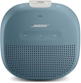 SoundLink Micro Bluetooth Speaker: Small Portable Waterproof Speaker with Microphone, Stone Blue, wireless