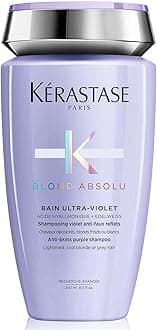Kérastase Blond Absolu, Anti-Brass Purple Shampoo, Toning, For Cool Blondes and Grey Hair, With Hyaluronic Acid and Edelweiss Flower, Bain Ultra Violet, 250 ml