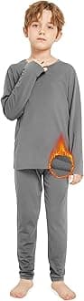 Resinta Kids Boys Thermal Underwear Set - Fleece Lined Base Layers Top & Bottom Toddler Long Johns for Cold Winter