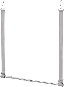 STORAGE MANIAC Hanging Closet Rod, Adjustable Width and Height Closet Hanging Organizer, Space-Saving Clothes Hanging Bar, Closet Extender Hanging Rod Double Closet Hanging Rod, 1 Pack Webbing