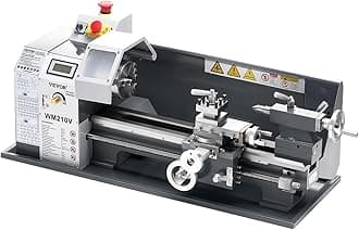 VEVOR High-quality Metal Lathe, 8 x 16 in, 550W Benchtop Lathe Machine, 0-2500 RPM Variable Speed, with 0.0003 in Spindle Accuracy Metal Gear, for Precision Parts Thread Soft Metals Wood