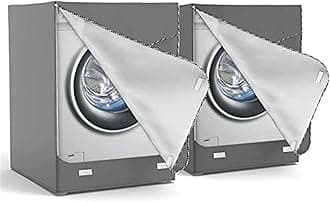 Covolo 2Pack Washer Dryer Cover,Washine Machine Cover Waterproof Washing Machine Cover Dustproof Thickening for Front-Loading Machine W27 D33 H39 inch (Gray)