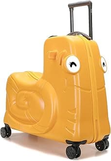 Kids Ride-on Luggage with Spinner Wheels Suitcase, Kid's Ride-On Suitcase Help Your Child Relax, Carry On Trolley Luggage with Password Lock (Orange, 22 inches)