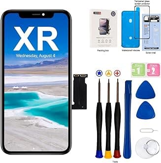 EFAITHFIX for iPhone XR LCD Screen Replacement 6.1 Inch Frame Assembly Display and 3D Touch Screen Digitizer with Repair Tools Kit for A1984/A2105/A2106/A2108 with Waterproof Adhesive Tempered Glass