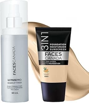 Waterproof Fix & Finish Kit | Makeup Fixer (50ml) + Absolute Ivory All Day Hydra Matte Mini Foundation (18ml) | Makeup Kit For Women (Combo Pack of 2)