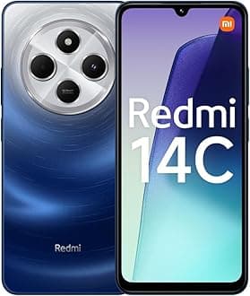 XIAOMI Redmi 14C 4G Blue Smartphone 8 GB +256GB, 2.0GHz,6.88" display, stylish design, 50MP AI dual camera, Massive 5160mAH battery,18W fast charging (UK Version + 2 Years Warranty+no in-box charger)