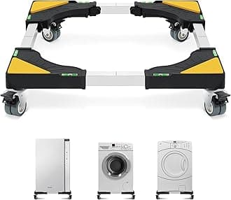 W B D WEIBIDA Mobile Roller with 4 Locking Wheels, Adjustable Furniture Dolly Mini Fridge Stand Appliance Dollys Cart Washer Pedestal for Portable Washing Machine, Dryer, Refrigerator