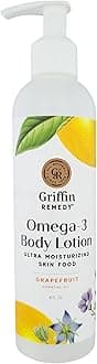 Omega-3 Body Lotion-Grapefruit Essential Oils and Organic MSM, Ultra Moisturizing, All Natural, Paraben Free, Sulfate Free 8 fl oz